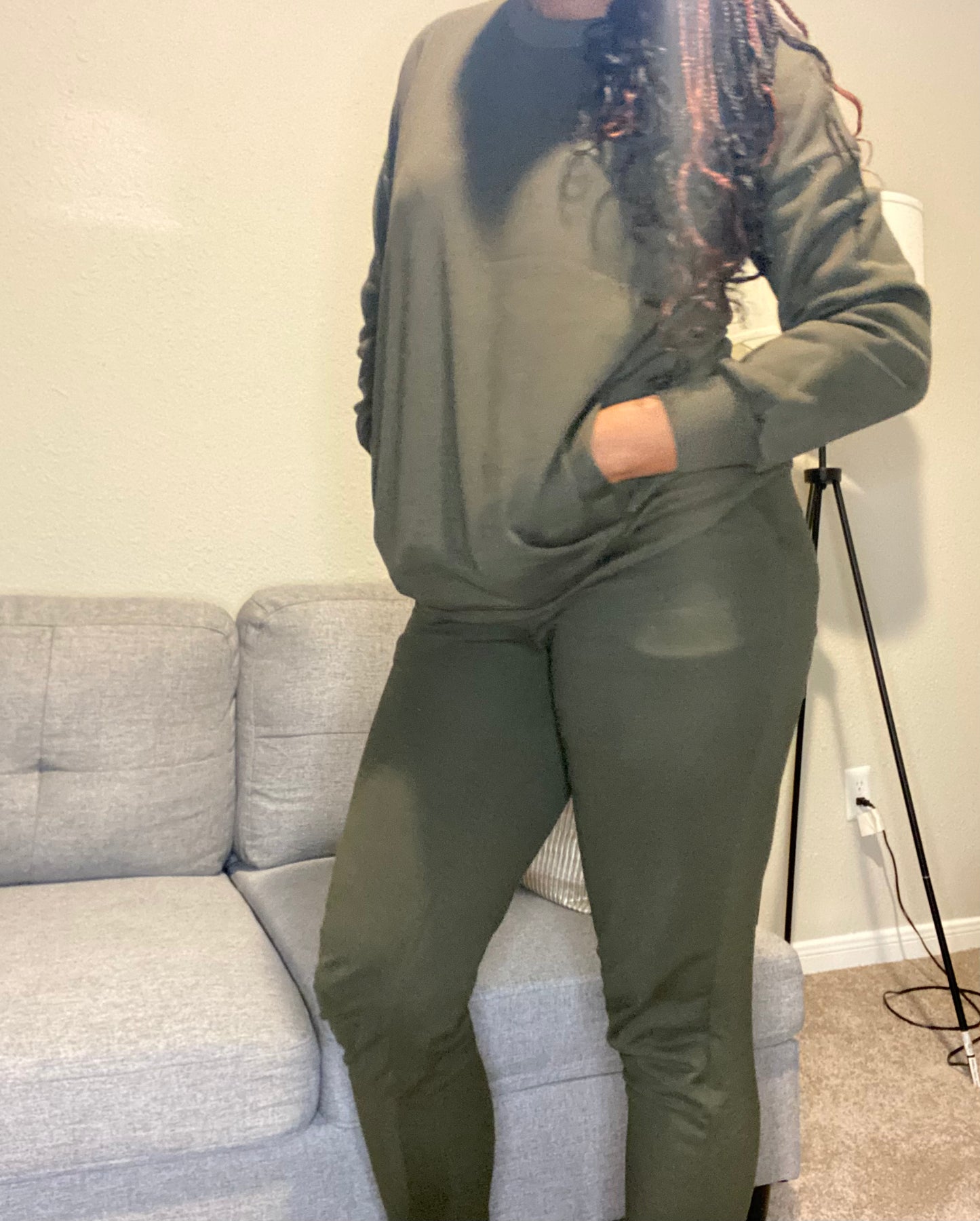 Dark Olive Stretch Sweater