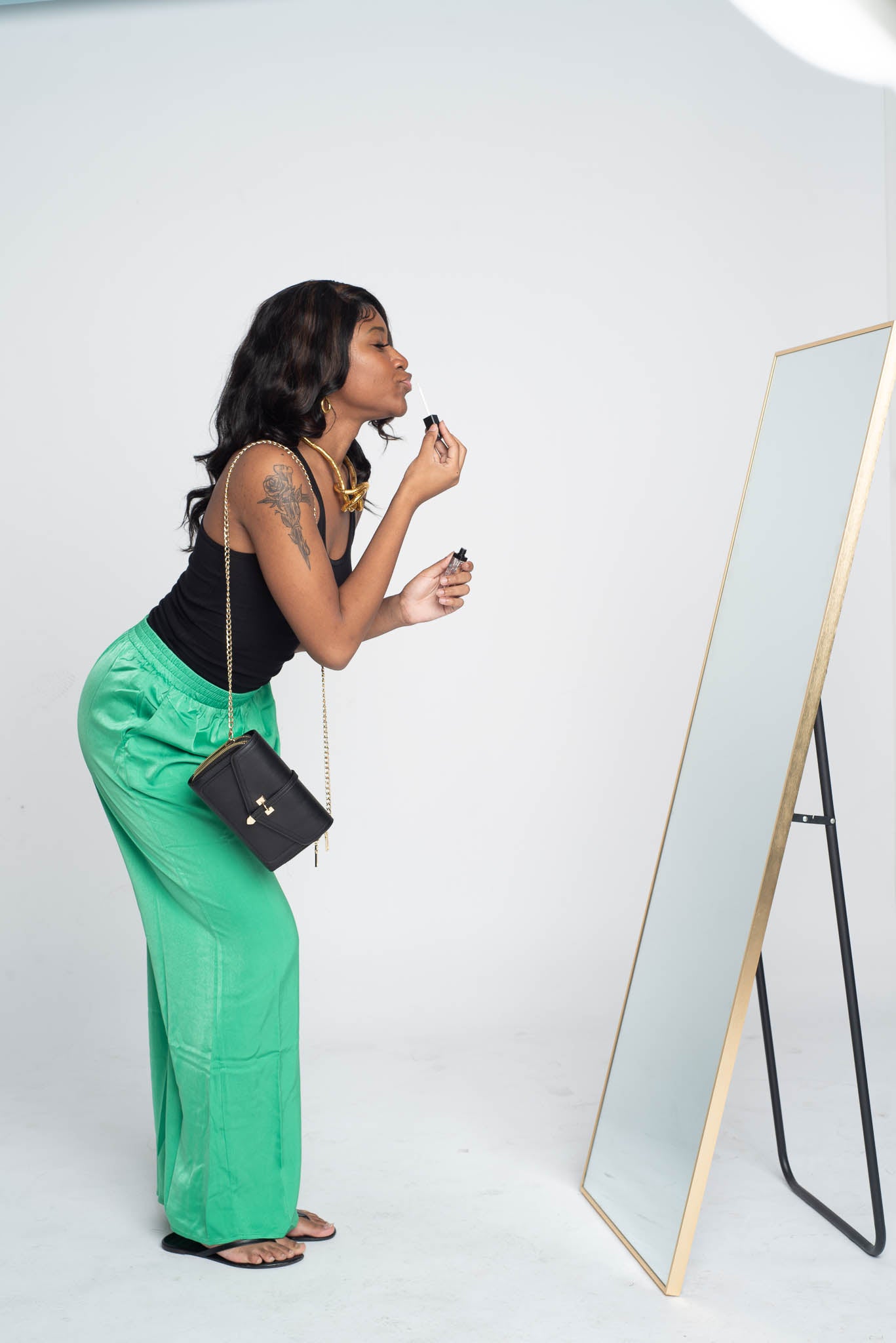 Kelly Green Wide Leg Pants w/Pockets