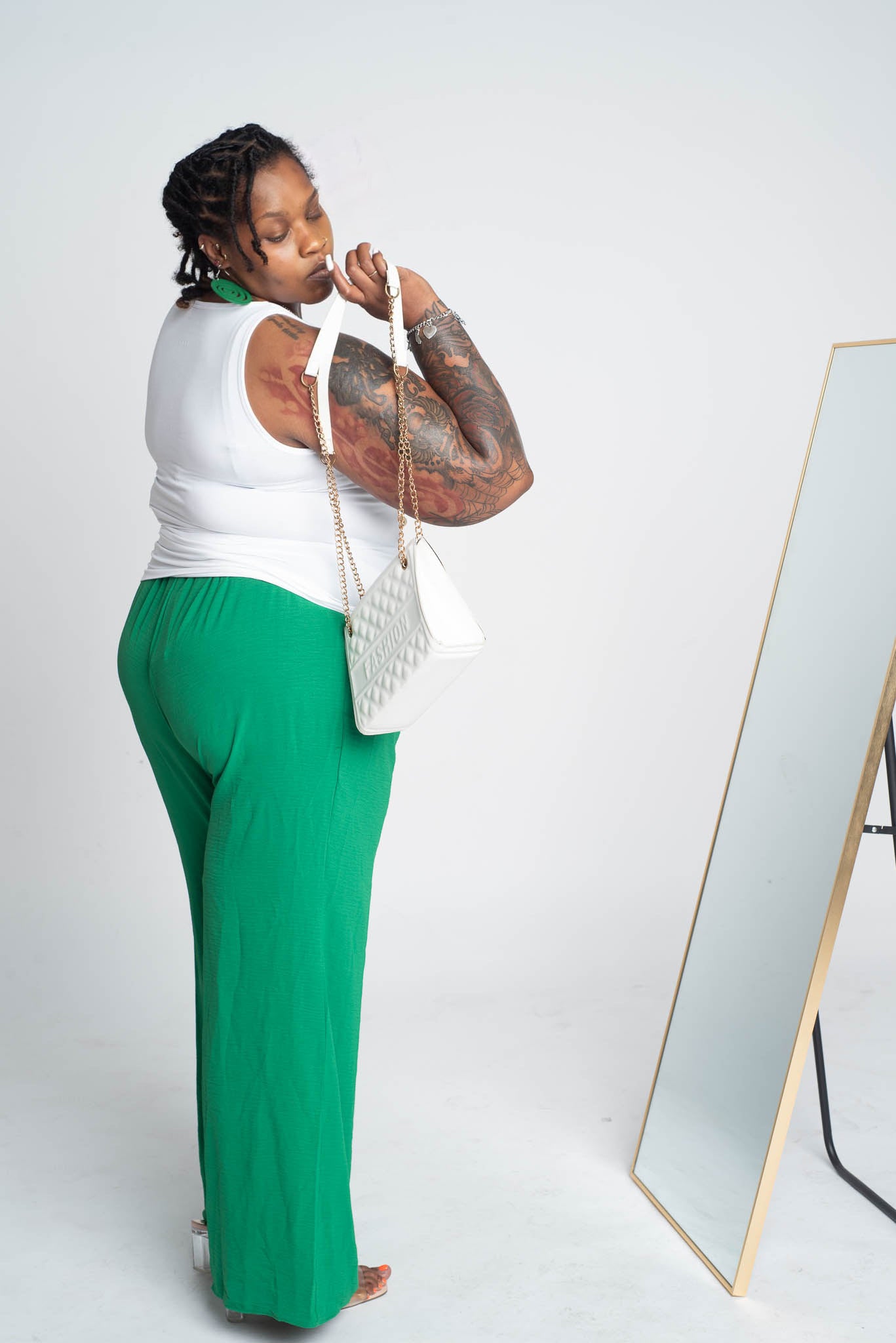 Plus Kelly Green Wide Leg w/Pockets