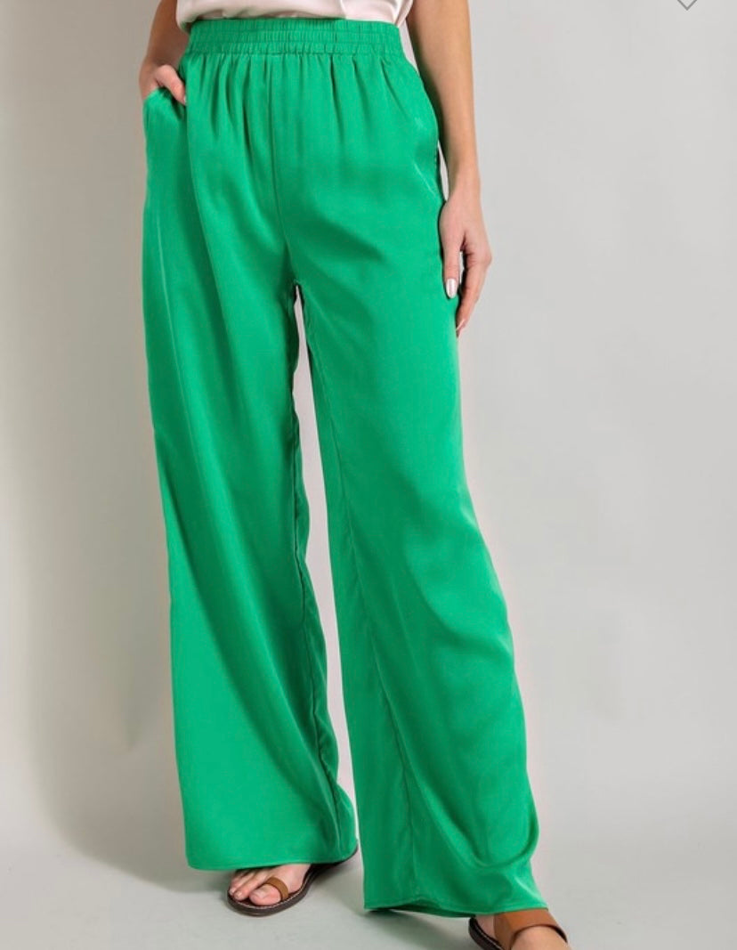 Plus Kelly Green Wide Leg w/Pockets