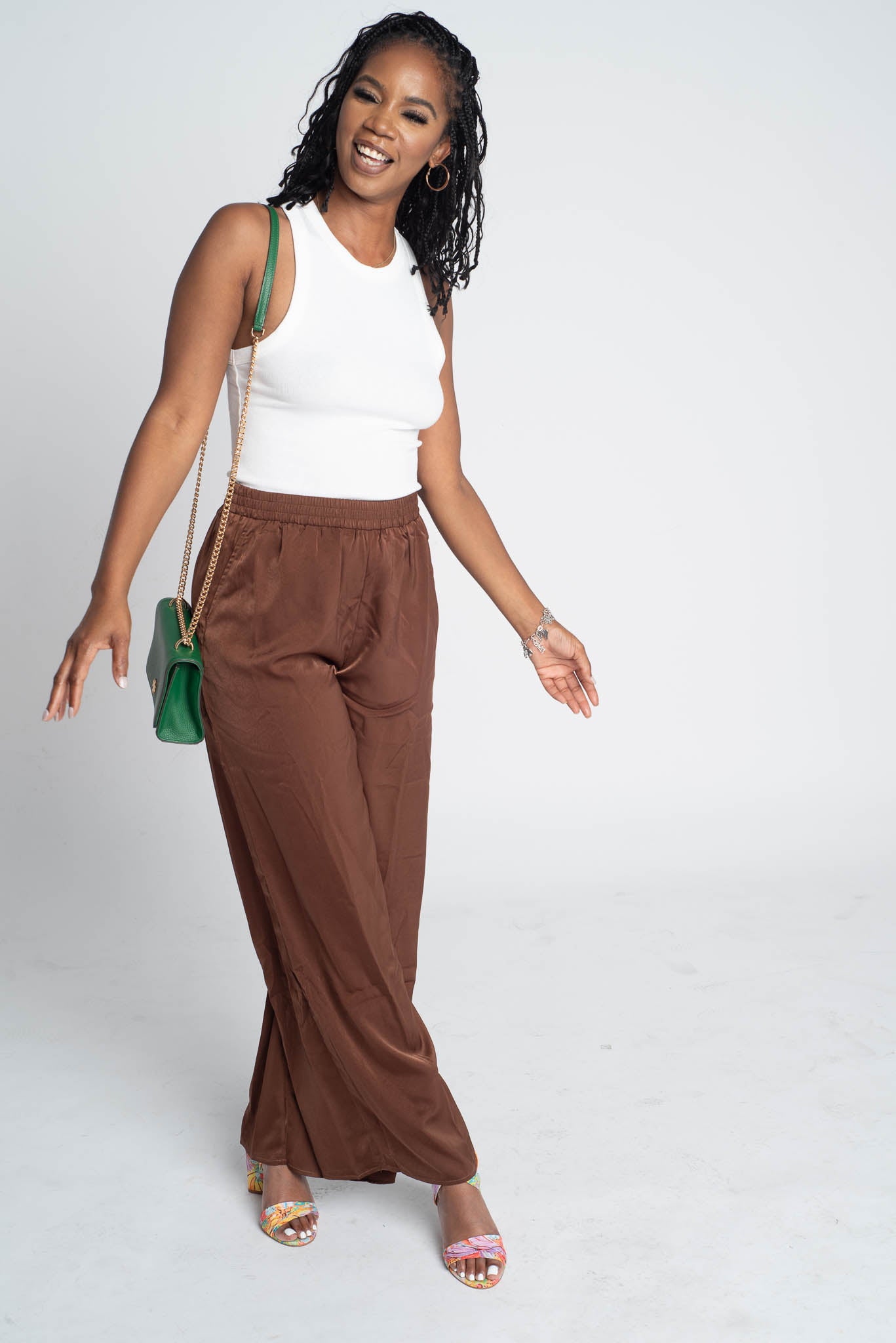 Mocha Wide Leg Pants w/Pockets