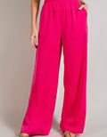 Hot Pink Wide Leg Pants w/Pockets