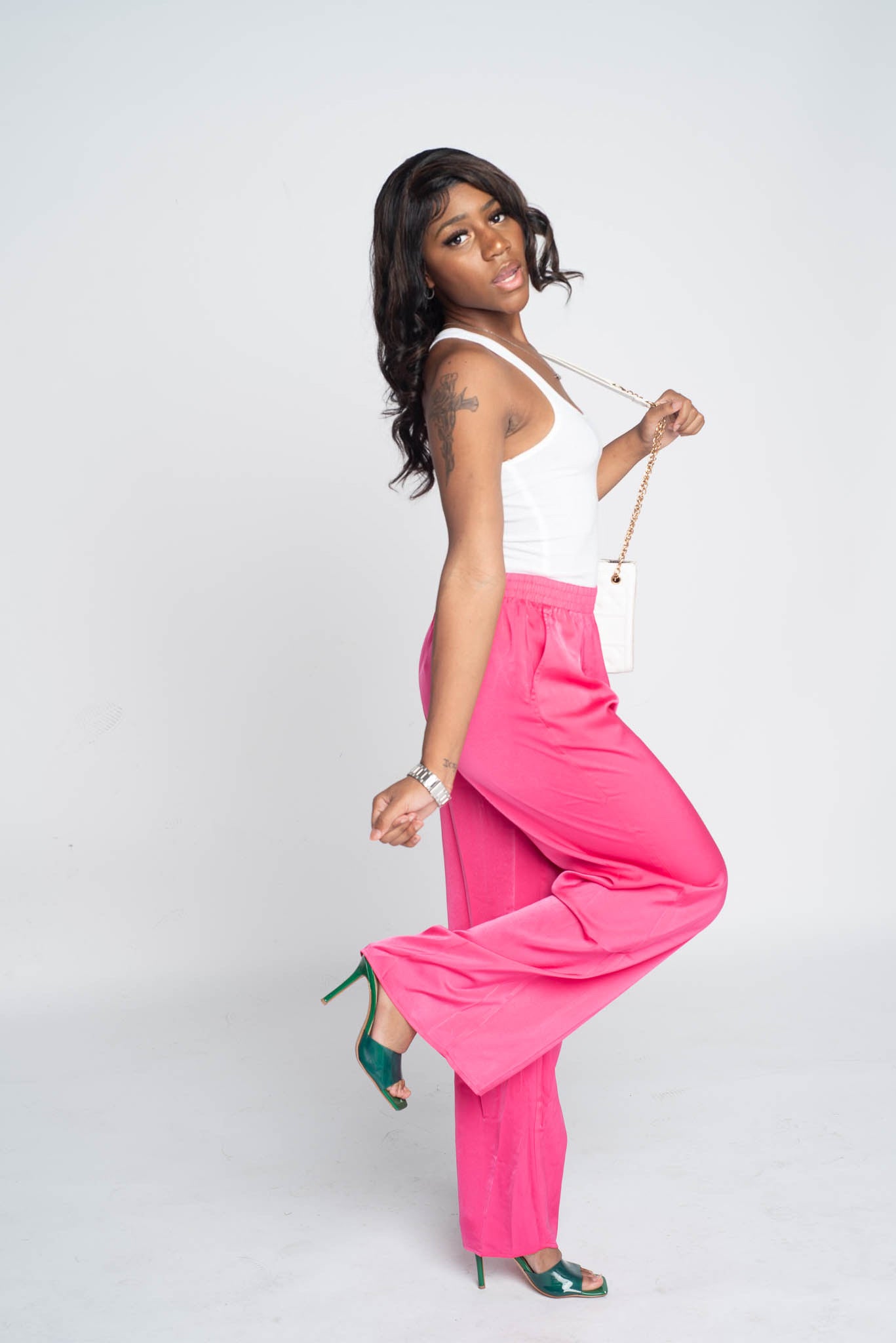 Hot Pink Wide Leg Pants w/Pockets