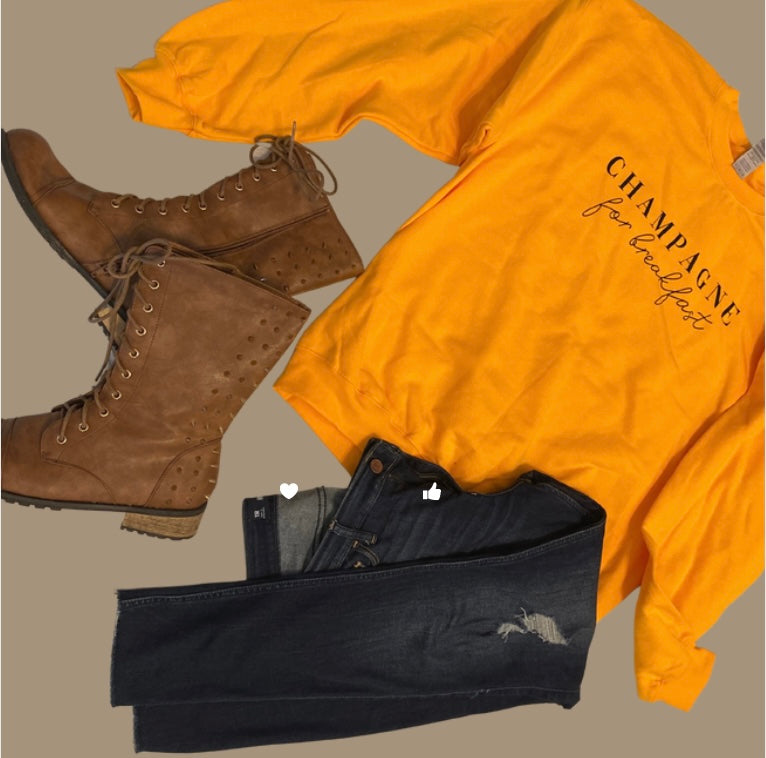 Champagne Me Pullover - Mustard