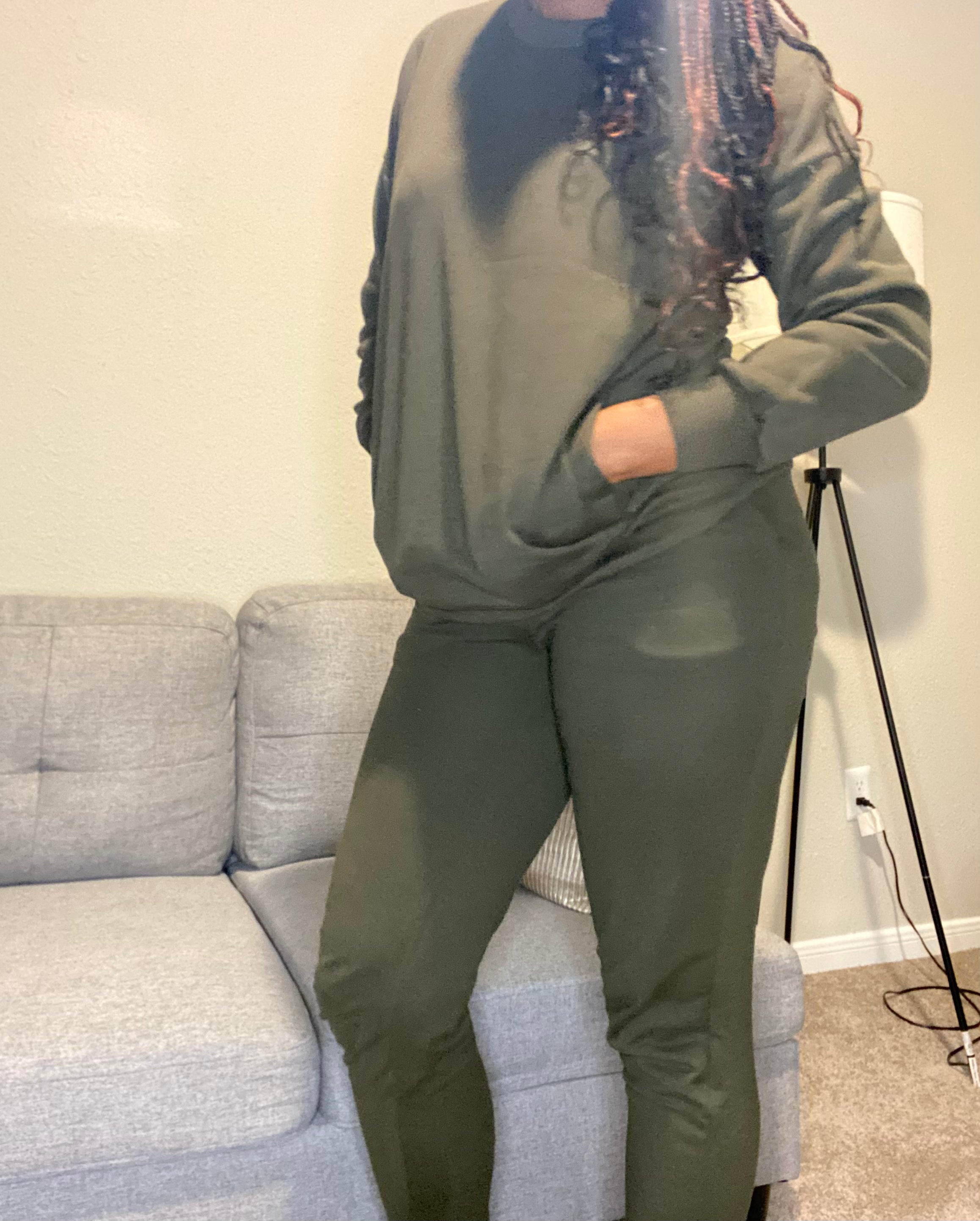 Dark Olive Stretch Sweater